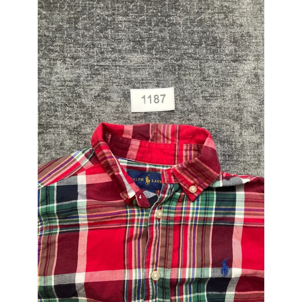 Ralph Lauren Flannel Shirt Boys 5 Multicolor Tartan Plaid Pony Logo Button Down